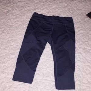 Athleta crop leggings with mesh